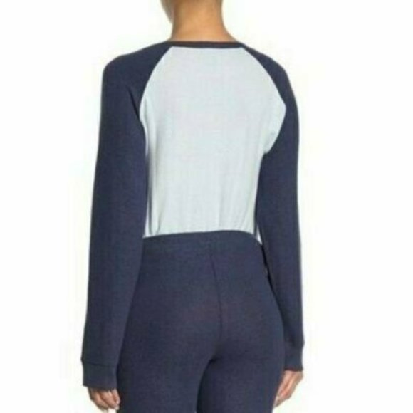 Free Press Women's Raglan Hacci Long Sleeve Sweater - Size Small | Blue - Picture 2 of 2